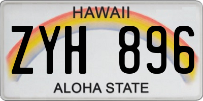 HI license plate ZYH896