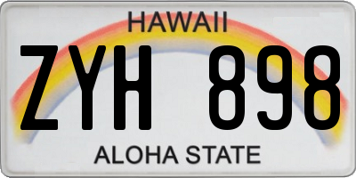 HI license plate ZYH898