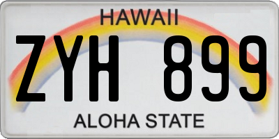 HI license plate ZYH899