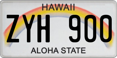 HI license plate ZYH900