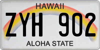 HI license plate ZYH902