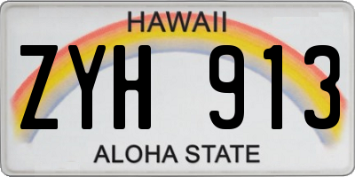 HI license plate ZYH913