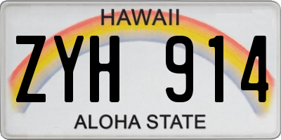 HI license plate ZYH914