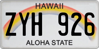 HI license plate ZYH926