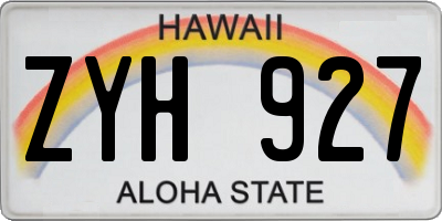 HI license plate ZYH927