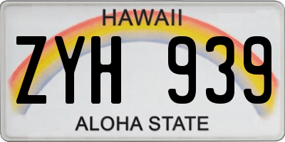 HI license plate ZYH939