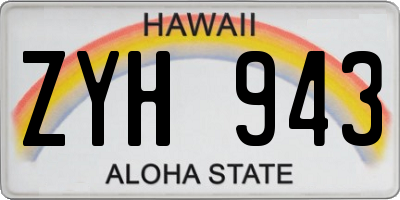 HI license plate ZYH943