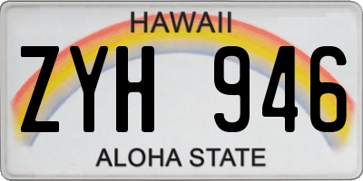 HI license plate ZYH946