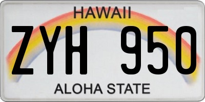 HI license plate ZYH950