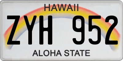 HI license plate ZYH952