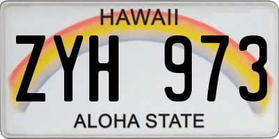 HI license plate ZYH973