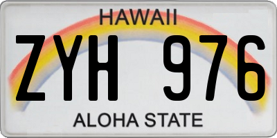 HI license plate ZYH976