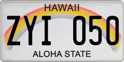 HI license plate ZYI050