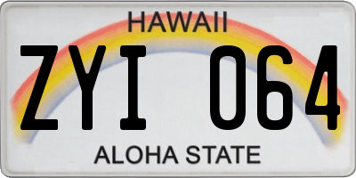 HI license plate ZYI064