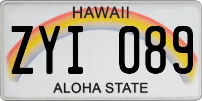 HI license plate ZYI089