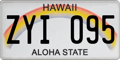 HI license plate ZYI095