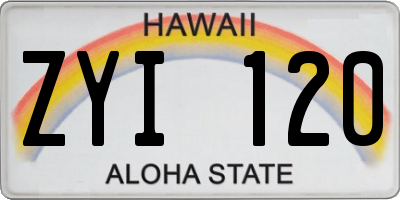 HI license plate ZYI120