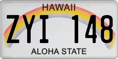 HI license plate ZYI148
