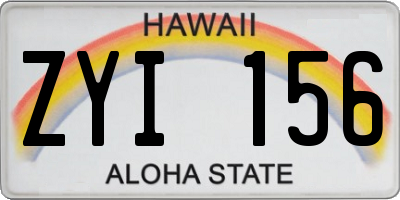 HI license plate ZYI156