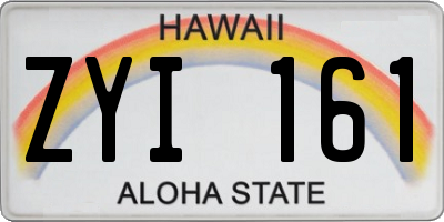 HI license plate ZYI161