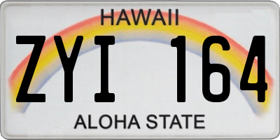 HI license plate ZYI164