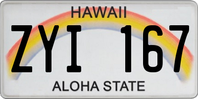 HI license plate ZYI167