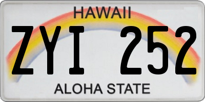 HI license plate ZYI252