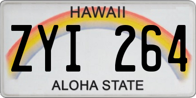 HI license plate ZYI264