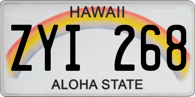 HI license plate ZYI268