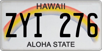 HI license plate ZYI276