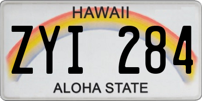 HI license plate ZYI284
