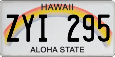 HI license plate ZYI295