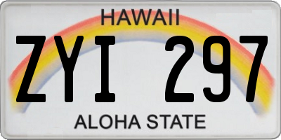 HI license plate ZYI297