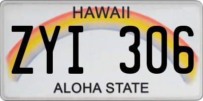 HI license plate ZYI306