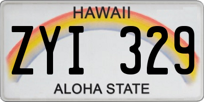 HI license plate ZYI329