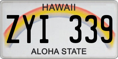 HI license plate ZYI339