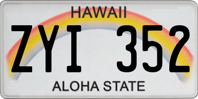 HI license plate ZYI352