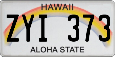 HI license plate ZYI373