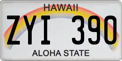 HI license plate ZYI390
