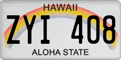 HI license plate ZYI408