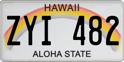 HI license plate ZYI482