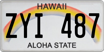 HI license plate ZYI487