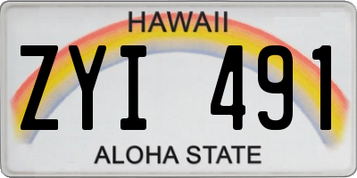HI license plate ZYI491