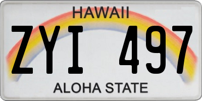 HI license plate ZYI497