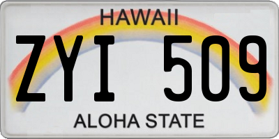 HI license plate ZYI509