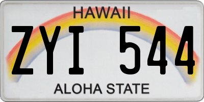 HI license plate ZYI544