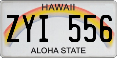 HI license plate ZYI556