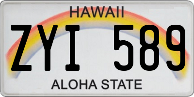 HI license plate ZYI589