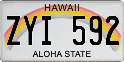 HI license plate ZYI592