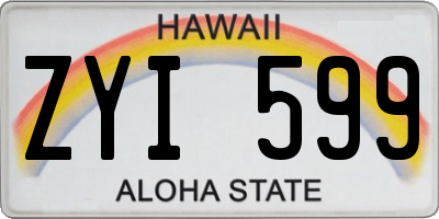 HI license plate ZYI599
